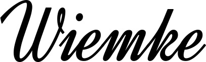 Vorschau des Bootsnamens "Wiemke" als Schriftzug für "Bootsbeschriftung Klassisch 44"
