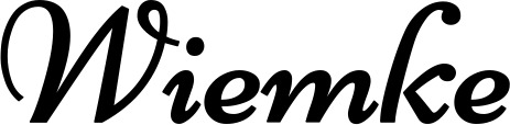 Vorschau des Bootsnamens "Wiemke" als Schriftzug für "Bootsbeschriftung Klassisch 84"