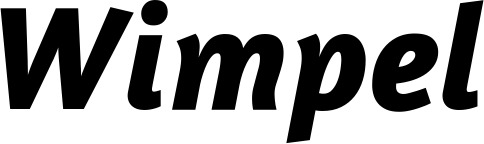 Vorschau des Bootsnamens "Wimpel" als Schriftzug für "Bootsbeschriftung Kursiv 01"