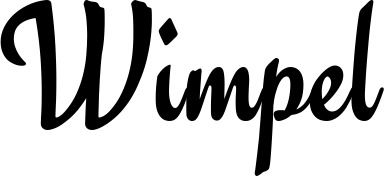 Vorschau des Bootsnamens "Wimpel" als Schriftzug für "Bootsbeschriftung Klassisch 63"