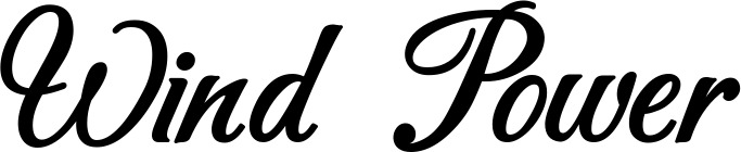 Vorschau des Bootsnamens "Wind Power" als Schriftzug für "Bootsbeschriftung Klassisch 50"