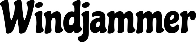 Vorschau des Bootsnamens "Windjammer" als Schriftzug für "Bootsbeschriftung Klassisch 53"