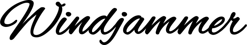 Vorschau des Bootsnamens "Windjammer" als Schriftzug für "Bootsbeschriftung Klassisch 35"