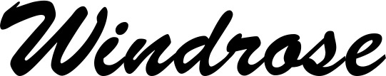 Vorschau des Bootsnamens "Windrose" als Schriftzug für "Bootsbeschriftung Klassisch 03"