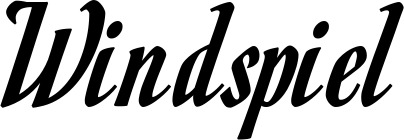 Vorschau des Bootsnamens "Windspiel" als Schriftzug für "Bootsbeschriftung Klassisch 93"