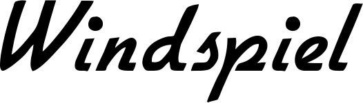 Vorschau des Bootsnamens "Windspiel" als Schriftzug für "Style Klassisch 66"