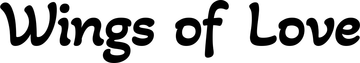 Vorschau des Bootsnamens "Wings of Love" als Schriftzug für "Bootsbeschriftung Klassisch 103"