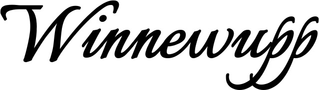 Vorschau des Bootsnamens "Winnewupp" als Schriftzug für "Bootsbeschriftung Klassisch 58"