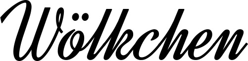 Vorschau des Bootsnamens "Wölkchen" als Schriftzug für "Bootsbeschriftung Klassisch 44"