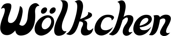 Vorschau des Bootsnamens "Wölkchen" als Schriftzug für "Bootsbeschriftung Klassisch 33"