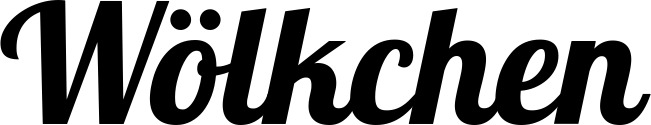 Vorschau des Bootsnamens "Wölkchen" als Schriftzug für "Bootsbeschriftung Neu 60"