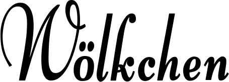 Vorschau des Bootsnamens "Wölkchen" als Schriftzug für "Bootsbeschriftung Klassisch 76"