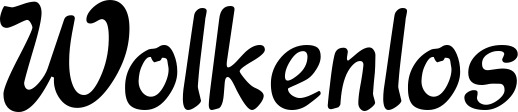 Vorschau des Bootsnamens "Wolkenlos" als Schriftzug für "Bootsbeschriftung Klassisch 15"