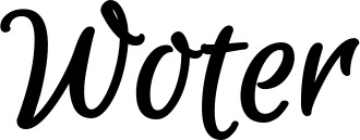 Vorschau des Bootsnamens "Woter" als Schriftzug für "Bootsbeschriftung Klassisch 105"