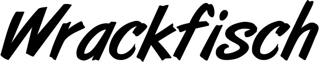 Vorschau des Bootsnamens "Wrackfisch" als Schriftzug für "Bootsbeschriftung Klassisch 38"