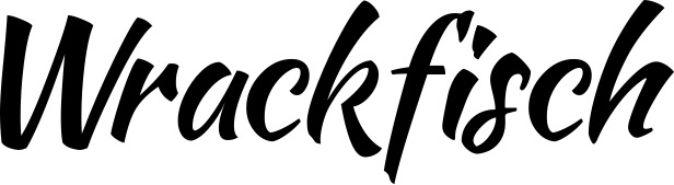 Vorschau des Bootsnamens "Wrackfisch" als Schriftzug für "Bootsbeschriftung Klassisch 73"