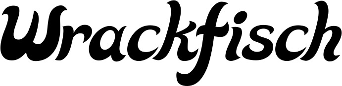 Vorschau des Bootsnamens "Wrackfisch" als Schriftzug für "Bootsbeschriftung Klassisch 33"