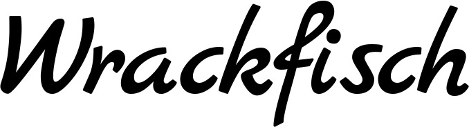 Vorschau des Bootsnamens "Wrackfisch" als Schriftzug für "Bootsbeschriftung Klassisch 45"