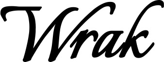 Vorschau des Bootsnamens "Wrak" als Schriftzug für "Bootsbeschriftung Klassisch 58"