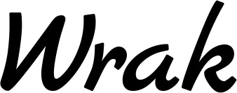 Vorschau des Bootsnamens "Wrak" als Schriftzug für "Bootsbeschriftung Klassisch 45"