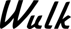 Vorschau des Bootsnamens "Wulk" als Schriftzug für "Bootsbeschriftung Klassisch 66"