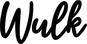 Vorschau des Bootsnamens "Wulk" als Schriftzug für "Bootsbeschriftung Klassisch 74"