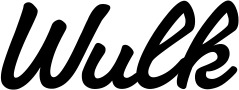 Vorschau des Bootsnamens "Wulk" als Schriftzug für "Bootsbeschriftung Klassisch 65"
