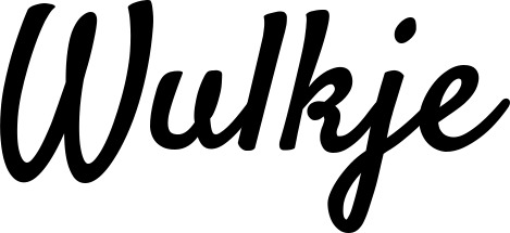 Vorschau des Bootsnamens "Wulkje" als Schriftzug für "Bootsbeschriftung Klassisch 96"