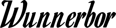 Vorschau des Bootsnamens "Wunnerbor" als Schriftzug für "Bootsbeschriftung Klassisch 93"