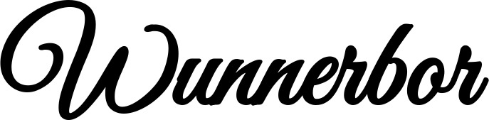 Vorschau des Bootsnamens "Wunnerbor" als Schriftzug für "Bootsbeschriftung Klassisch 68"