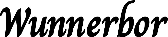 Vorschau des Bootsnamens "Wunnerbor" als Schriftzug für "Bootsbeschriftung Klassisch 51"