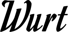 Vorschau des Bootsnamens "Wurt" als Schriftzug für "Bootsbeschriftung Klassisch 93"