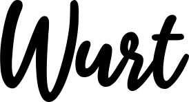 Vorschau des Bootsnamens "Wurt" als Schriftzug für "Bootsbeschriftung Klassisch 74"