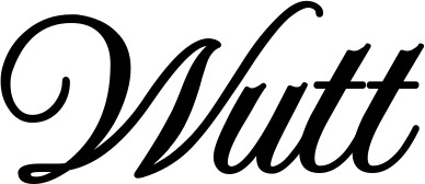 Vorschau des Bootsnamens "Wutt" als Schriftzug für "Bootsbeschriftung Klassisch 70"