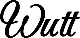 Vorschau des Bootsnamens "Wutt" als Schriftzug für "Bootsbeschriftung Klassisch 50"
