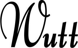 Vorschau des Bootsnamens "Wutt" als Schriftzug für "Bootsbeschriftung Klassisch 76"