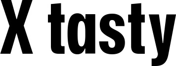 Vorschau des Bootsnamens "X tasty" als Schriftzug für "Bootsbeschriftung Fett 25"