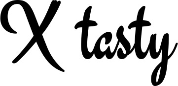 Vorschau des Bootsnamens "X tasty" als Schriftzug für "Bootsbeschriftung Klassisch 63"