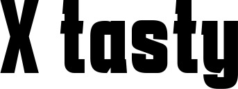 Vorschau des Bootsnamens "X tasty" als Schriftzug für "Bootsbeschriftung Fett 41"