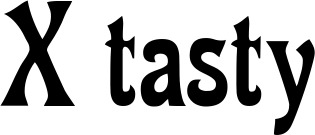 Vorschau des Bootsnamens "X tasty" als Schriftzug für "Bootsbeschriftung Neu 44"