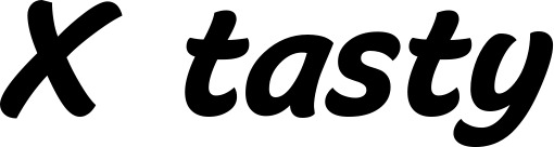 Vorschau des Bootsnamens "X tasty" als Schriftzug für "Bootsbeschriftung Klassisch 14"