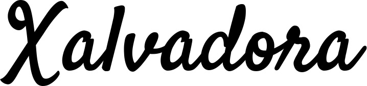 Vorschau des Bootsnamens "Xalvadora" als Schriftzug für "Bootsbeschriftung Klassisch 96"