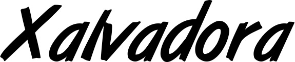 Vorschau des Bootsnamens "Xalvadora" als Schriftzug für "Bootsbeschriftung Klassisch 38"