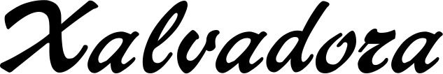Vorschau des Bootsnamens "Xalvadora" als Schriftzug für "Bootsbeschriftung Klassisch 12"