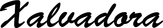 Vorschau des Bootsnamens "Xalvadora" als Schriftzug für "Bootsbeschriftung Klassisch 03"