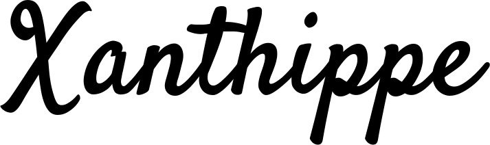Vorschau des Bootsnamens "Xanthippe" als Schriftzug für "Bootsbeschriftung Klassisch 96"