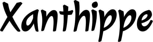 Vorschau des Bootsnamens "Xanthippe" als Schriftzug für "Bootsbeschriftung Klassisch 72"