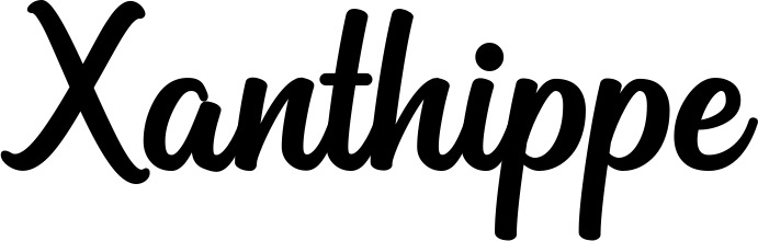 Vorschau des Bootsnamens "Xanthippe" als Schriftzug für "Bootsbeschriftung Klassisch 43"