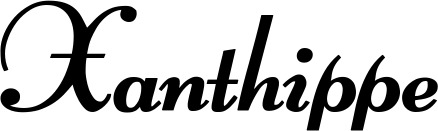 Bootsname 'Xanthippe' angezeigt als 'Bootsbeschriftung Klassisch 76-A'