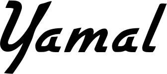 Vorschau des Bootsnamens "Yamal" als Schriftzug für "Bootsbeschriftung Klassisch 66"